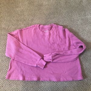 Set active pink waffle knit pullover top